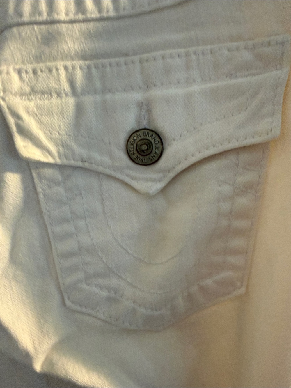 True Religion White Denim Jeans with Branded Label - Picture 4 of 8